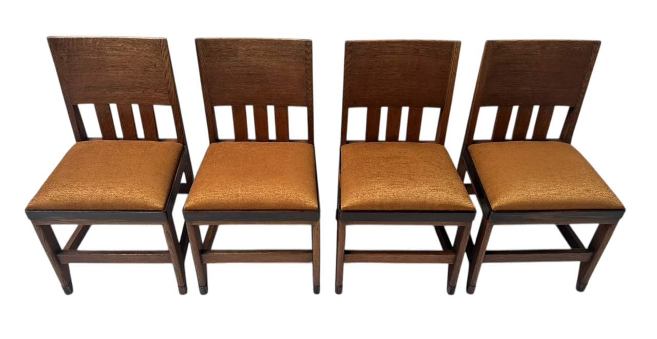 Four Art Deco Modernist Dining Room Chairs by Hendrik Wouda for Pander, 1924